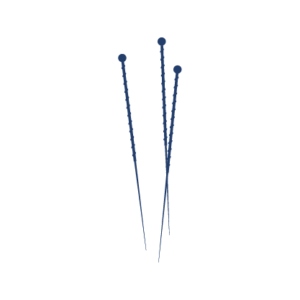 Illustration of purple acupuncture needles.